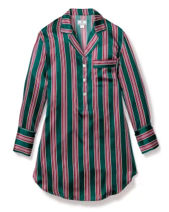 Women’s Silk Nightshirt in Lancaster Stripe