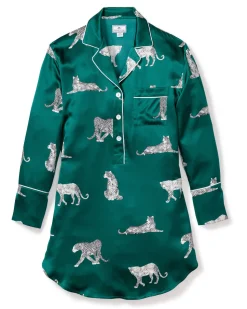 Women’s Silk Nightshirt in Panthère de Luxe
