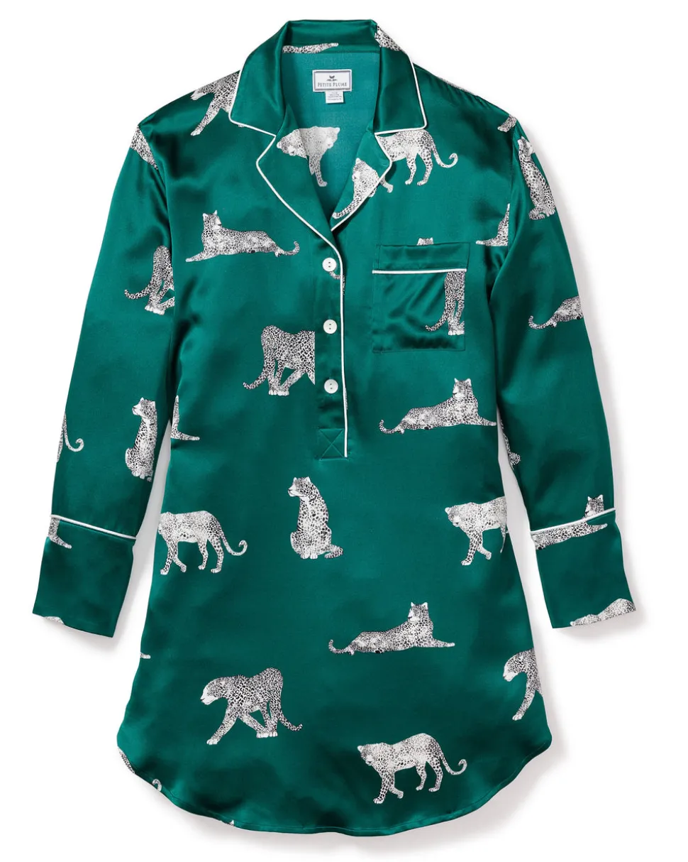Women’s Silk Nightshirt in Panthère de Luxe