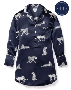 Women’s Silk Nightshirt in Panthère de Nuit