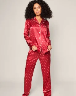 Women’s Silk Pajama Set in Bordeaux Art Nouveau