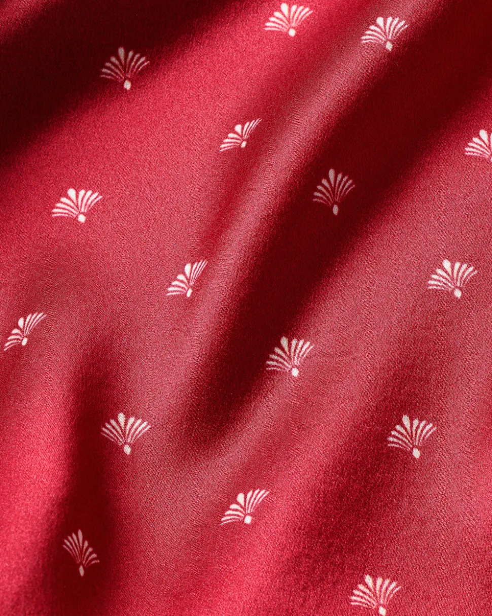 Women’s Silk Pajama Set in Bordeaux Art Nouveau