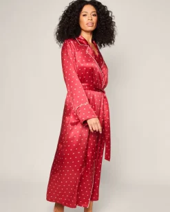 Women’s Silk Robe in Bordeaux Art Nouveau