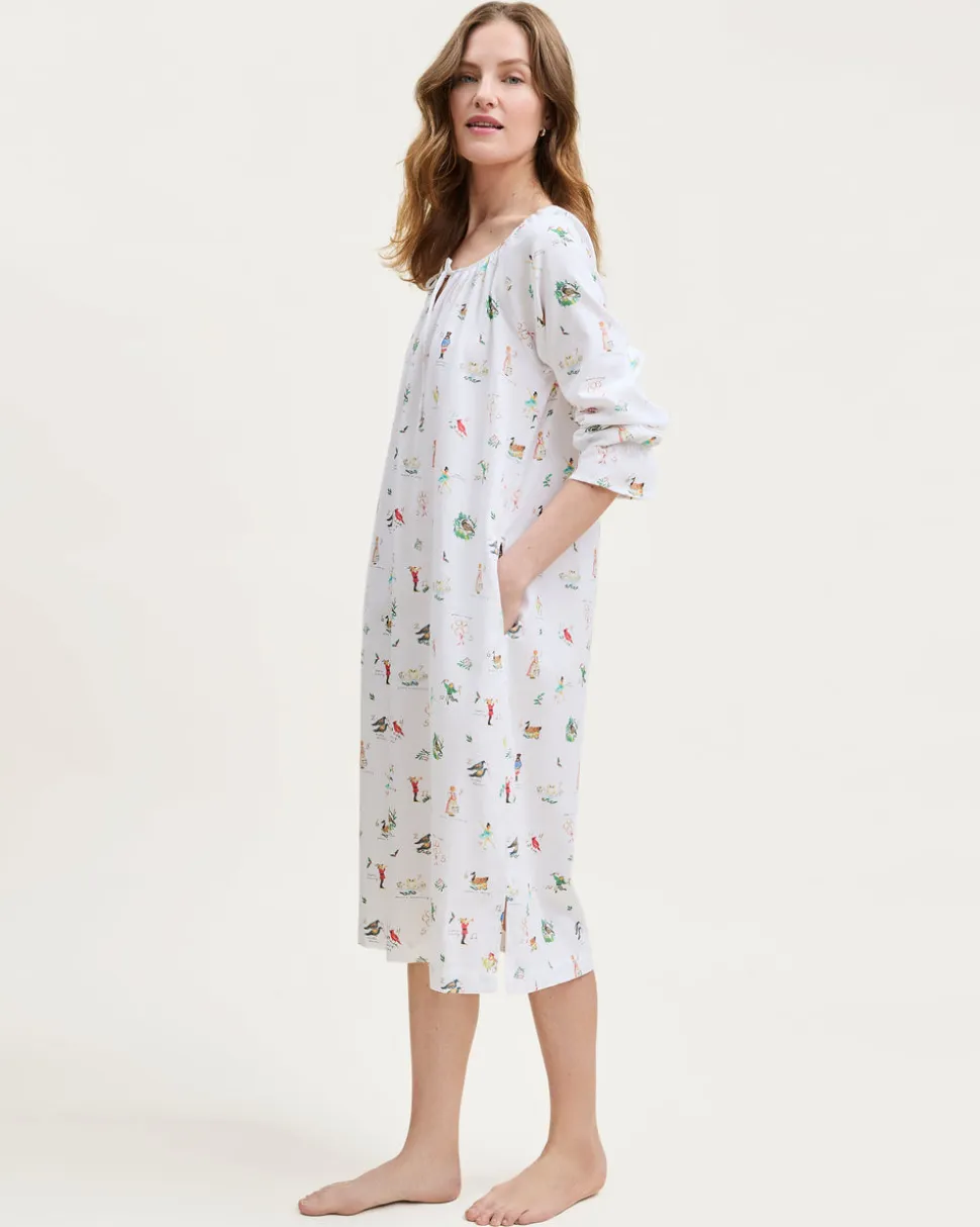 Women's Twill Delphine Nightgown in 12 Days of Christmas
