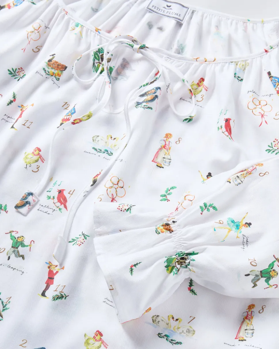 Women's Twill Delphine Nightgown in 12 Days of Christmas