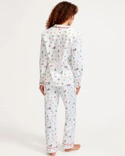 Women’s Twill Pajama Set in Holiday Town