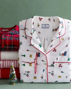 Women’s Twill Pajama Set in Holiday Town