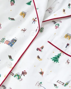Women’s Twill Pajama Set in Holiday Town