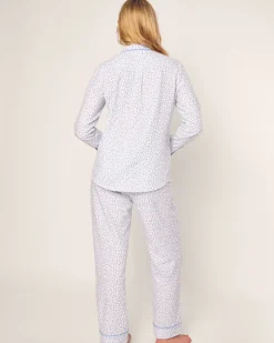 Women’s Twill Pajama Set in Bluehearts