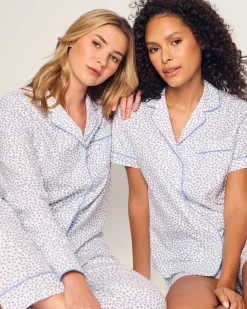 Women’s Twill Pajama Set in Bluehearts