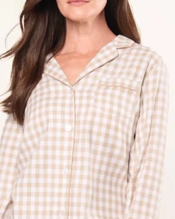 Women’s Twill Pajama Set in Camel Gingham