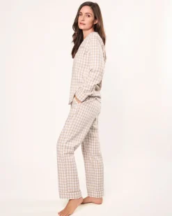 Women’s Twill Pajama Set in Camel Gingham
