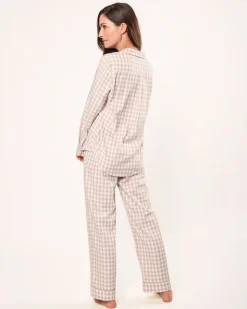 Women’s Twill Pajama Set in Camel Gingham
