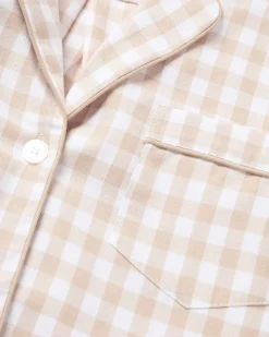 Women’s Twill Pajama Set in Camel Gingham