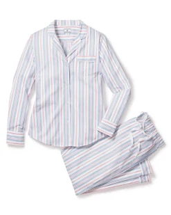Women’s Twill Pajama Set in Vintage French Stripes