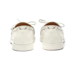 Women's Vintage White Pebbled Leather Barca Yacht Loafer