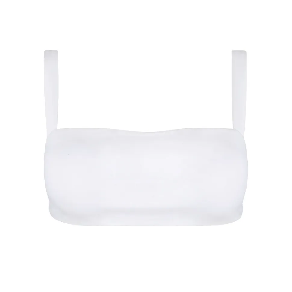 Women's White Bandeau Bikini Top