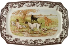 Woodland Dogs Rectangular Platter with All Dogs