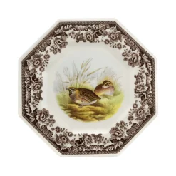 Woodland Octagonal Plate with Quail