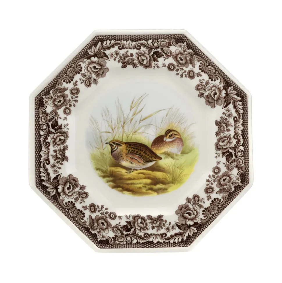 Woodland Octagonal Plate with Quail