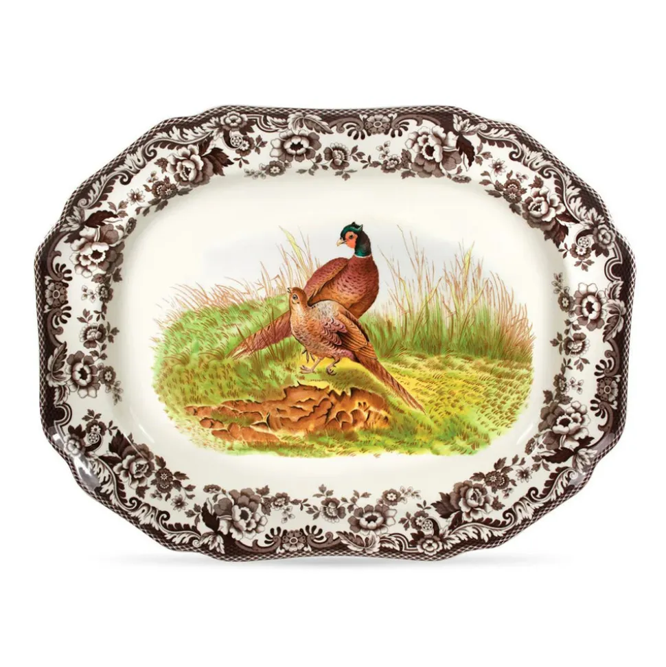 Woodland Octagonal Platter with Pheasant