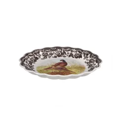 Woodland Oval Fluted Dish with Pheasant