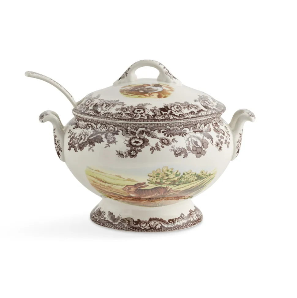 Woodland Soup Tureen with Cover Rabbit, Quail, & Pintail