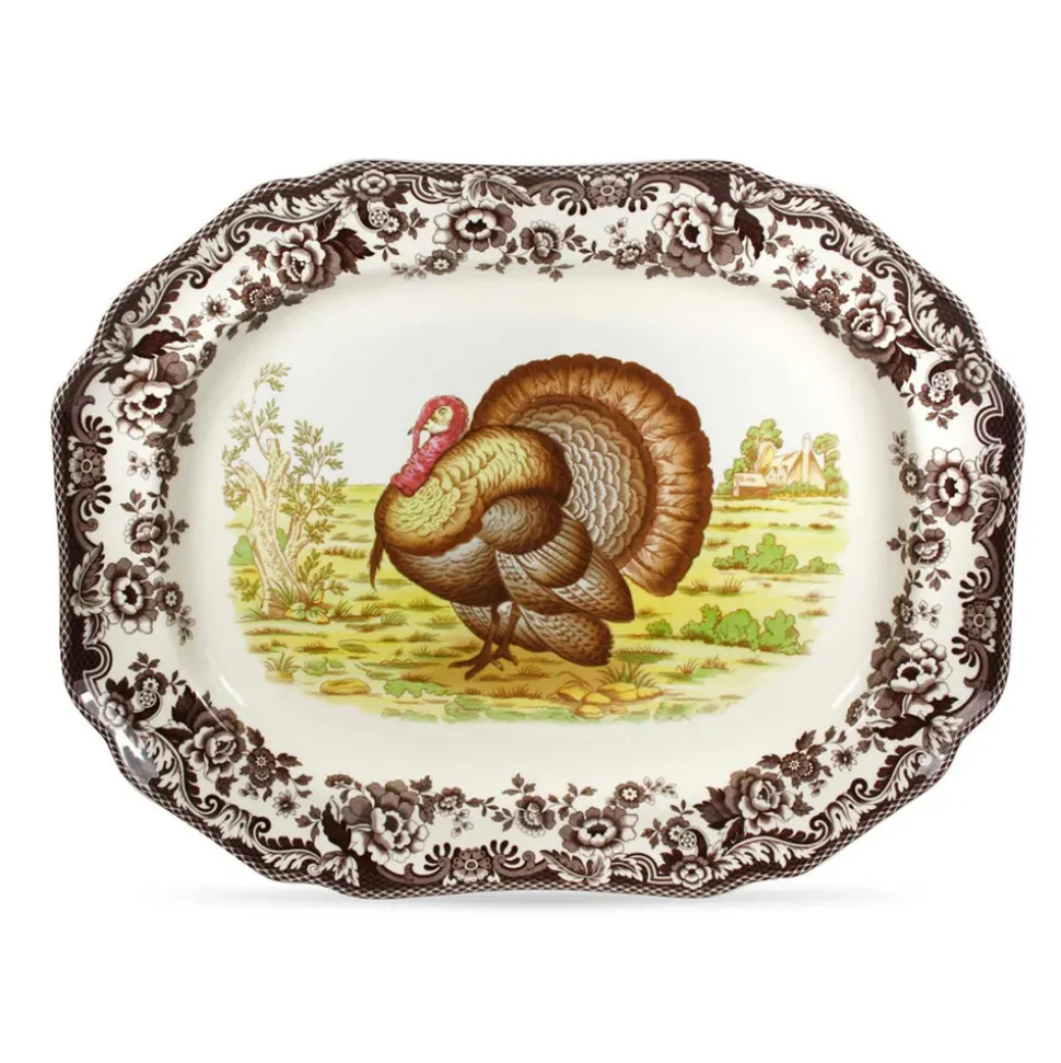 Woodland Turkey Octagonal Platter