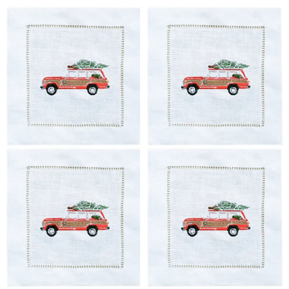 Woody Tree Cocktail Napkins, Set of 4