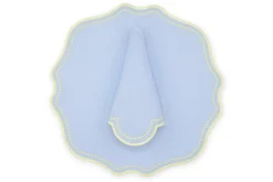 Yellow Dotted Air Blue Linen Napkin and Placemat, Set of 2
