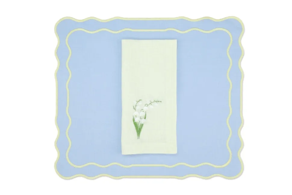 Yellow Lily Linen Napkin and Tableau Linen Placemat, Set of 4
