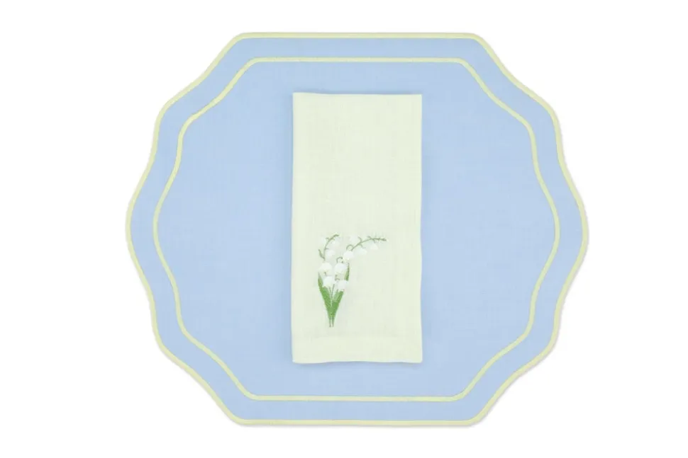 Yellow Lily Linen Napkin and Stucco Linen Placemat, Set of 4