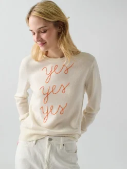 Yes Yes Yes Crewneck in Cream