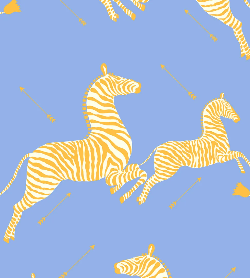 Zebras Wallpaper in Periwinkle