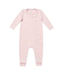 Ziggy Zip Romper in Dusty Rose Mini Stripe
