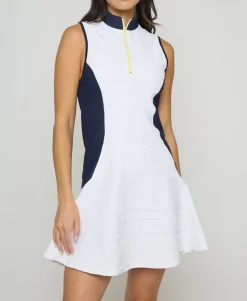 Zip Front Dress in Navy