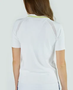 Zip Front Knit Polo in White